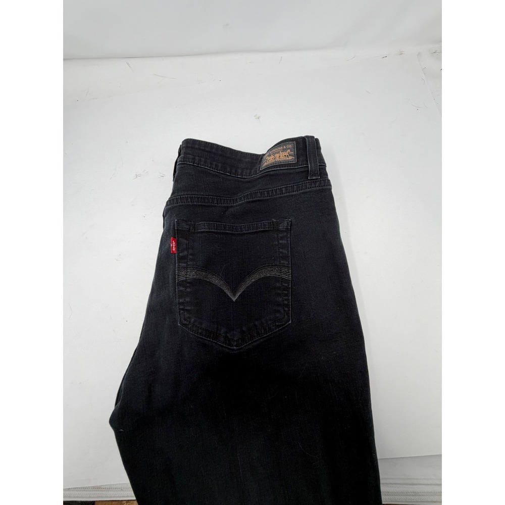 Levi's 512 Perfectly Shaping Straight Jeans‎ Women's 16 Black Slimming Stretch
